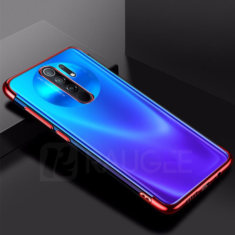 TPU Case for Redmi 9 Case Transpartent Clear Shockproof Back Cover Silicon Case for Xiaomi Redmi 9 Redmi9 9s 9 Pro Global Case: Red