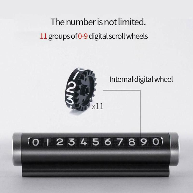 Car Styling Temporary Parking Card Rotate Phone Number Card Park Stop Plate Auto Accessories Stainless Steel Parking Card