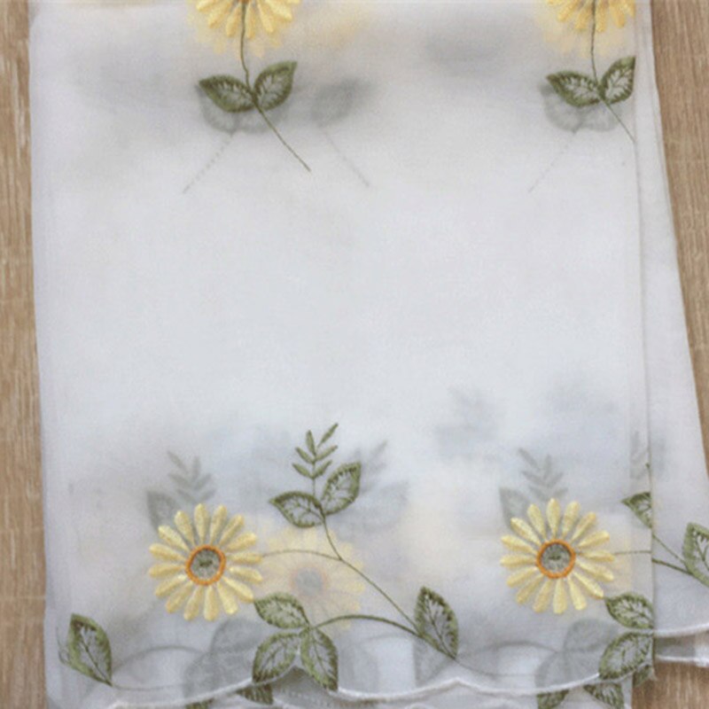 Rideaux courts à petites fleurs jaunes/roses, tissu à œillets haut (anneaux), demi-Tulle pour fenêtre, armoire de cuisine, 1 pièce, DL-HM380-30