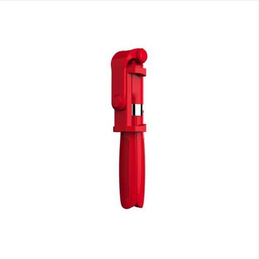 Wireless Bluetooth Flexible Selfie Stick Tripod Smartphone Selfie Button For iPhone X XS 8 Plus Handheld Monopod Shutter Remote: Red