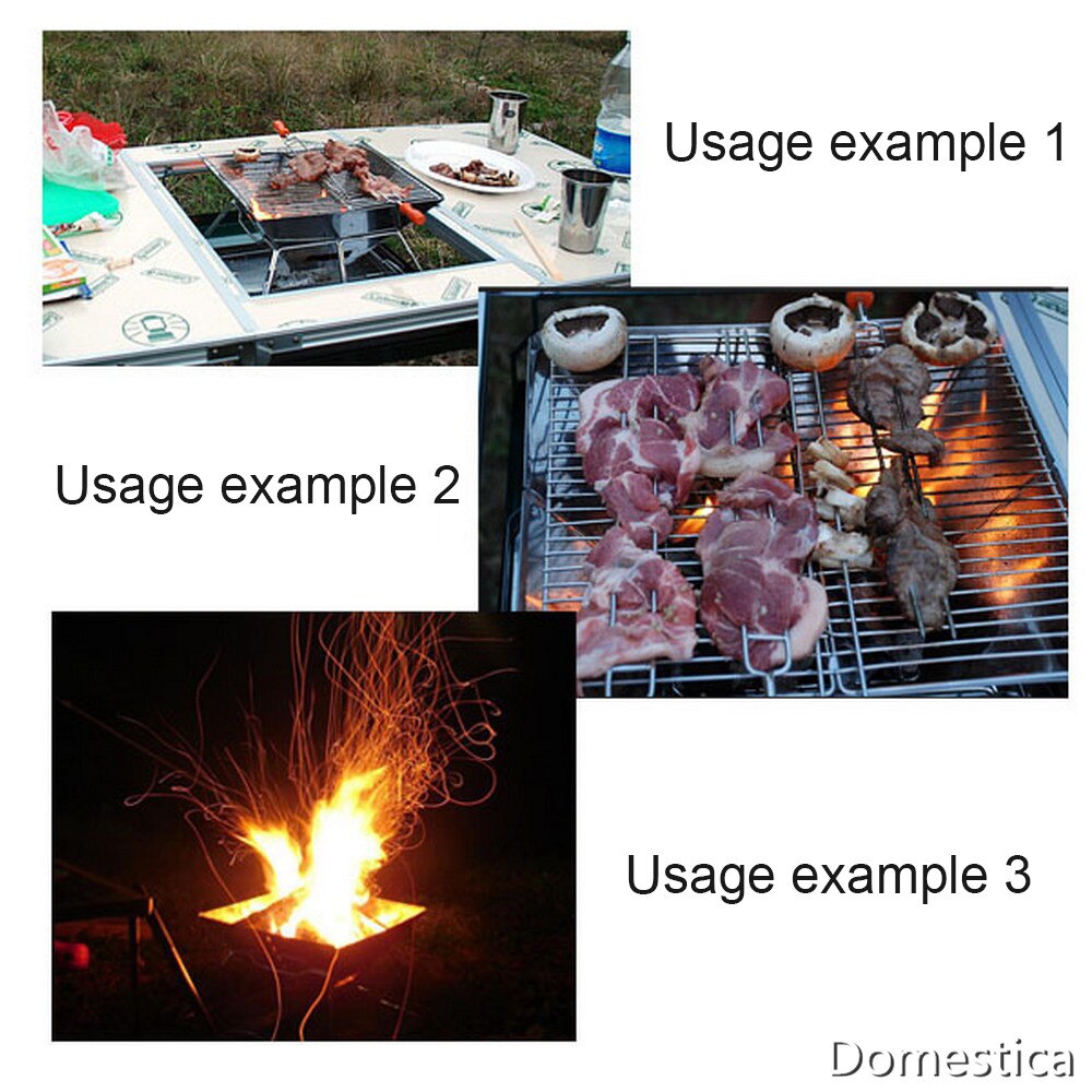 Outdoor Folding Barbecue Stand Grill Incinerator BBQ Charcoal Stove Stainless Steel Non-stick Surface Camping Picnic Tool