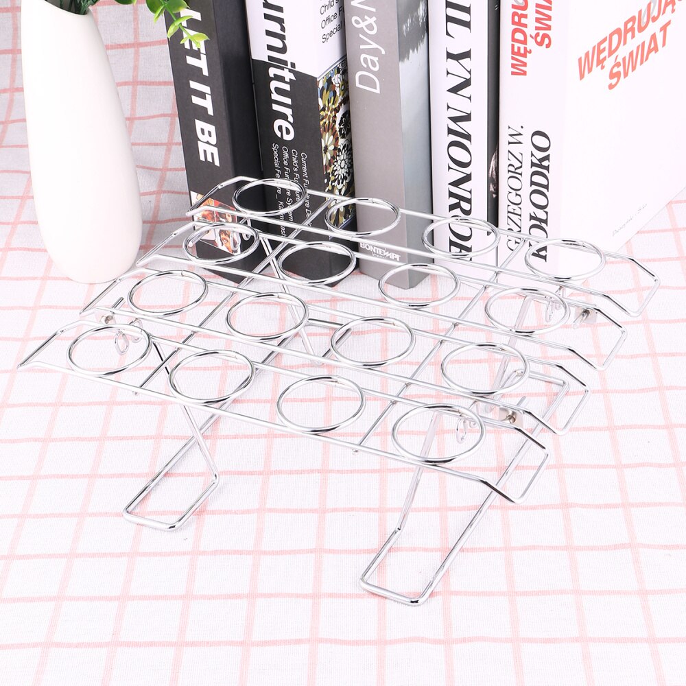 1pc Ice Cream Display Storage Rack Ice Cream Cone Holder Stand 16 Cavities for Home Shop Silver