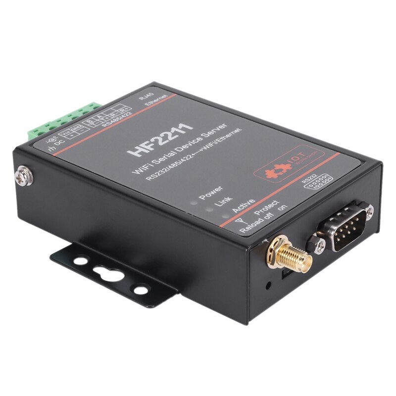 HF2211 WiFi Serial Device Server RS232/RS485/RS422 Serial Port to WiFi Ethernet Converter Module-EU Plug