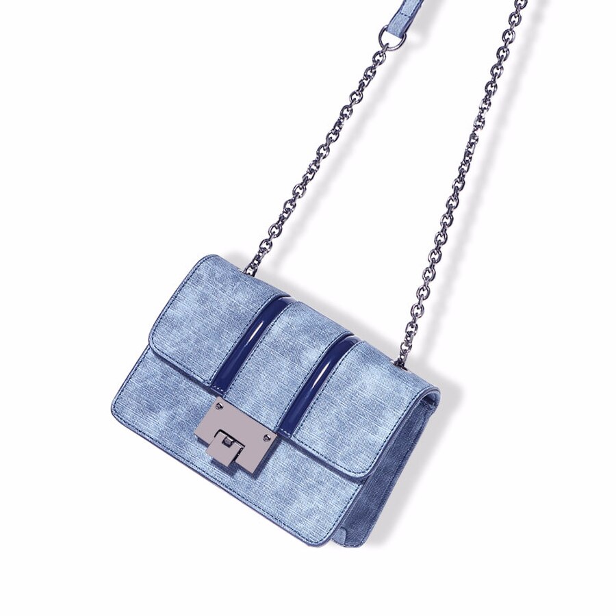 lässig Shoullder Tasche Frauen Denim Textur Leder Platz Bote Taschen Abend Kupplung Taschen Abdeckung Gradienten Klappe Crossbody Bolsa