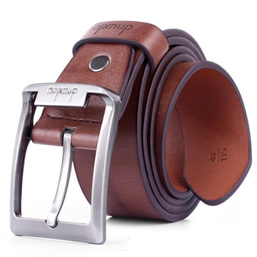 100% brand newAnd Mens Leather Single Prong Belt Business Casual Dress Metal Buckle Jul20: Chocolate