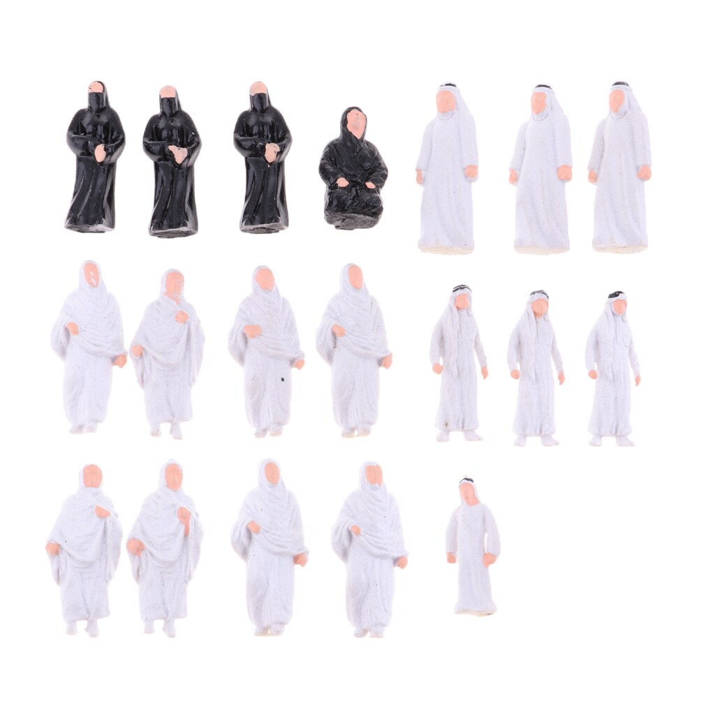 20Pcs OO Scale 1:75 Model Railroad Train Figures Arabian Arabs People DIY Model Landscape Scenery Accessories