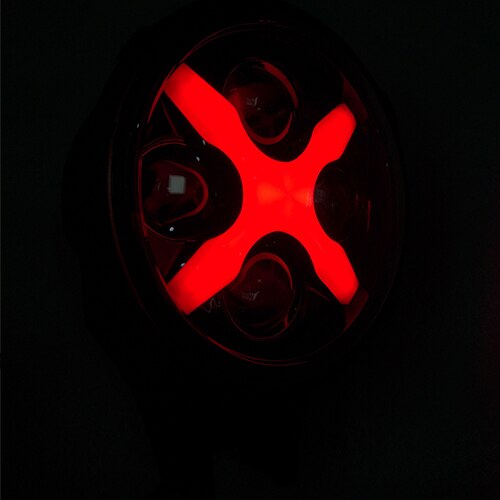 LED Spotlights for Off-road vehicle truck Car ATV Tractor 12V DC Auxiliary Light with X shape Angle Eyes DRL Work Light 1 pcs: DRL Red