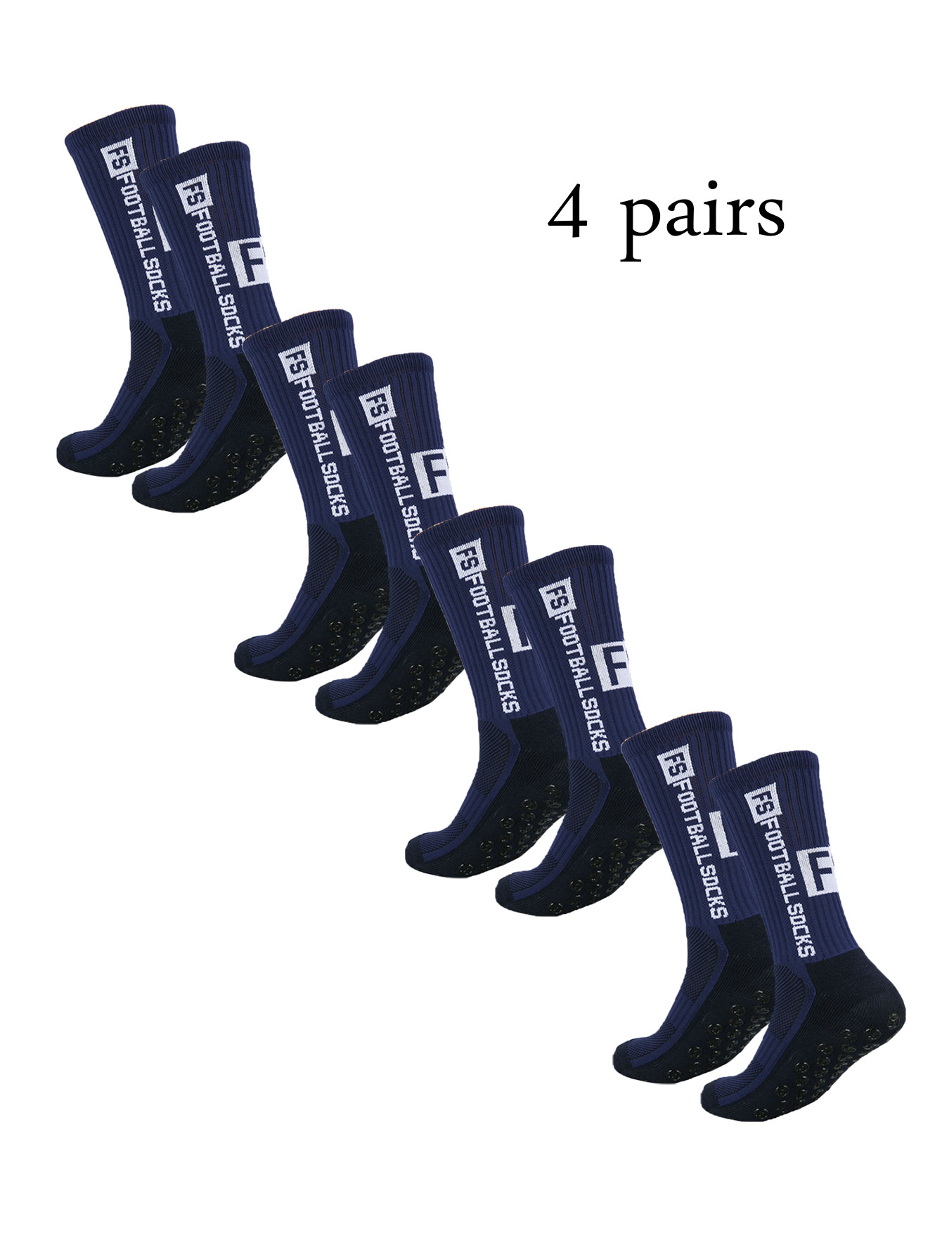 Grip Soccer Socks Anti Slip Non Slip Men's Athletic Socks for Football Basketball Sports, 4 Pair: SKY BLUE