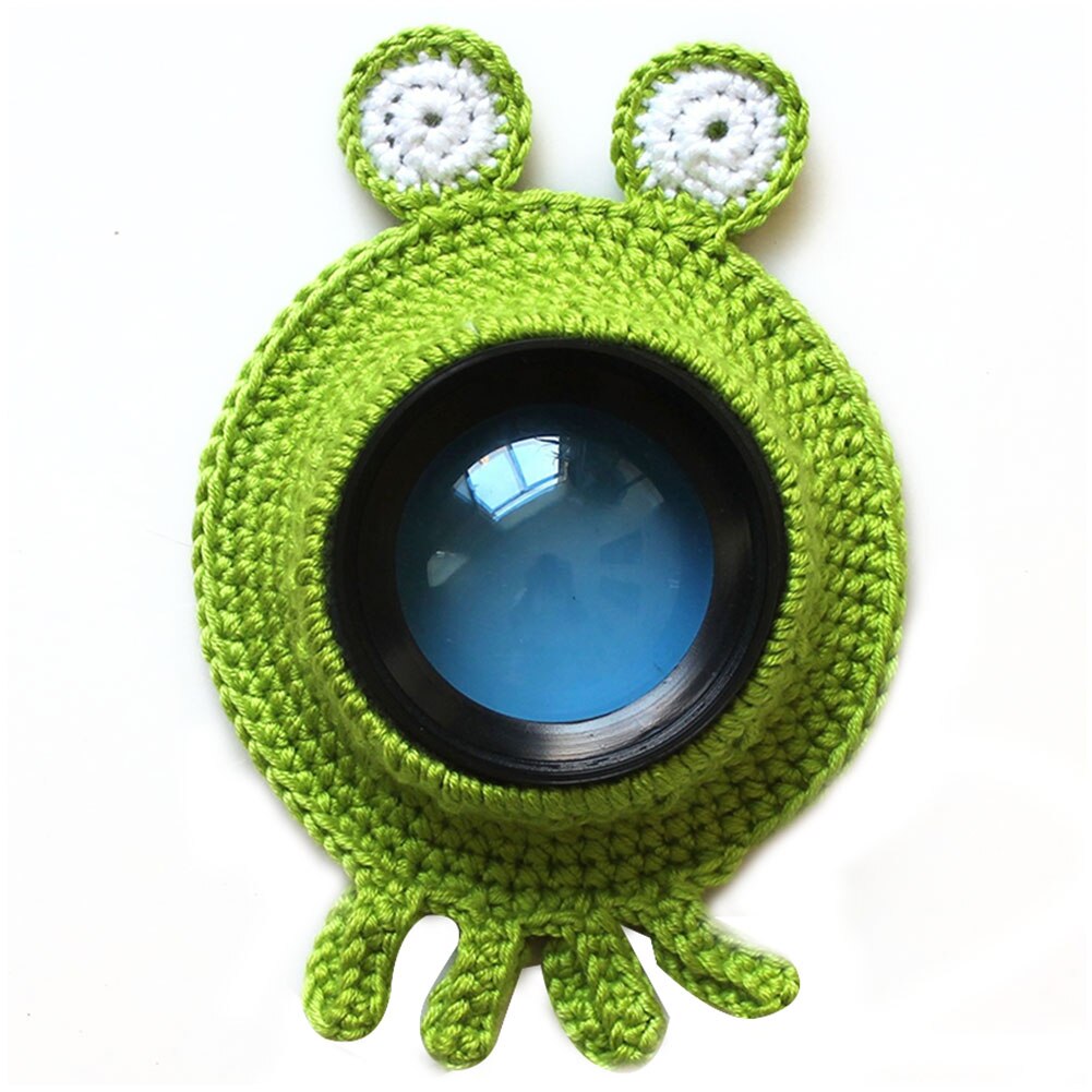 Dyr kameraer kameratilbehør til barn / barn / kæledyr fotografering strikket løve blæksprutte teaser legetøj linse udgør foto rekvisitter: Grøn