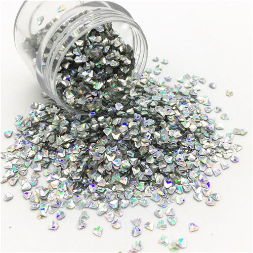 3mm ruitvormige pailletten 3d losse pailletten van pvc feestversiering diy nagelkunst bruiloftsdecoratie lentejuelas confetti 10g: Laser zilver