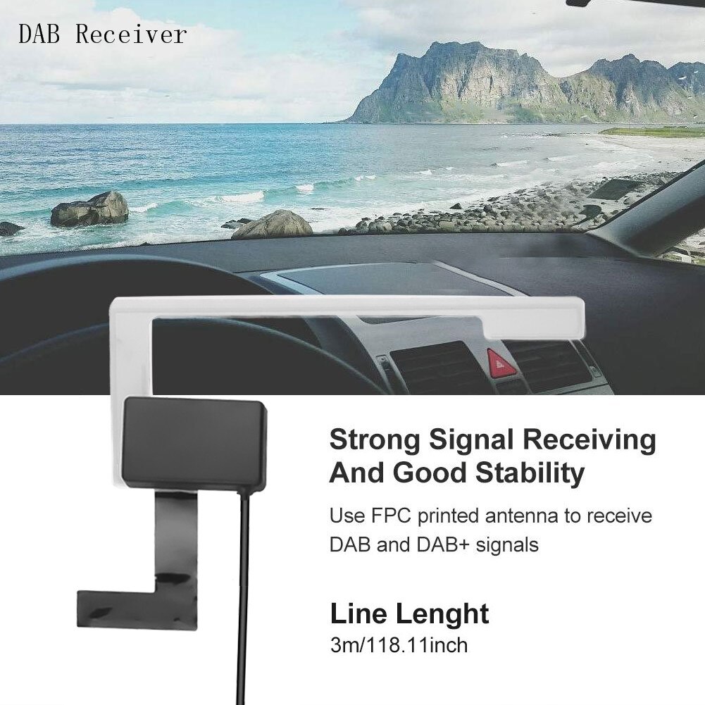 Vehicle DAB antenna extender 3M cable DAB receiver SMA Plug and play universal signal extention Android navigation USB port