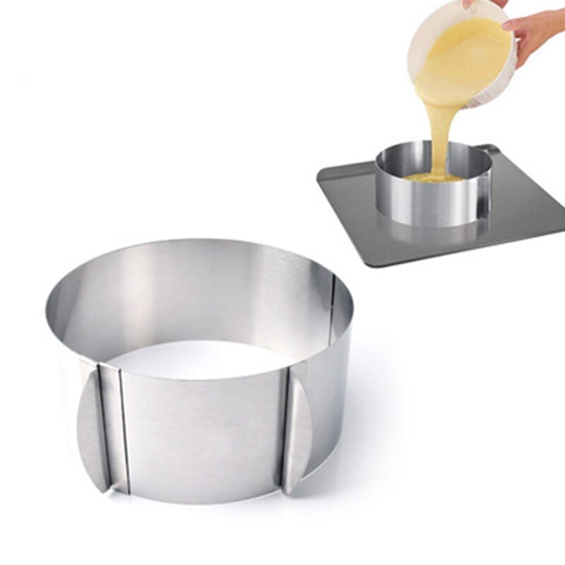 4 Inch Verstelbare Mousse Ring 3D Ronde Cakevormen Rvs Gebak Dessert Cake Decoratie Tool Bakvormen