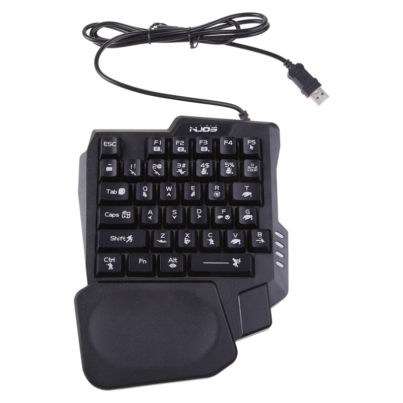 USB Keyboard One-handed Wired 35 Keys Luminous Gaming Keyboards For Tablet Colorful Ergonomics Gamer Keypad Hand Rest: Default Title