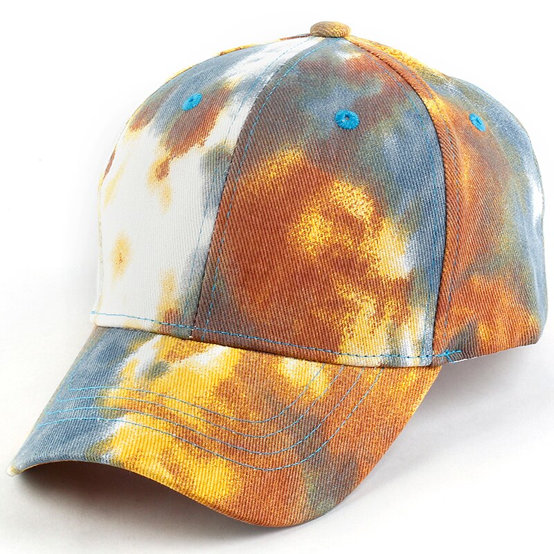 Geebro tie-dye unisex baseball cap forår mænd kvinder trend elskere farverige snapback hat udendørs justerbare hatte: Ingefær