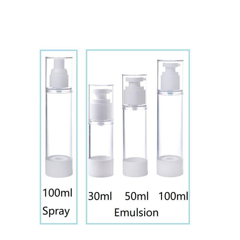 30/50/100ml Reise luftlos Drücken Flasche Pumpe Leere sprühen Emulsion flasche Kosmetische Vakuum Schäumen flasche transparent tragbare: 100ml Emulsion