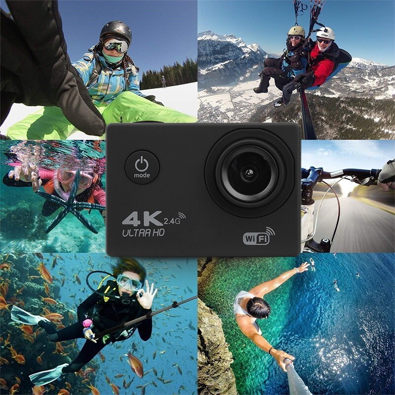 H9 ultra  hd 4k actionkamera wifi sportkamera 12mp 170 vidvinkelobjektiv go vattentät pro sport dv mini hjälm video sport cam