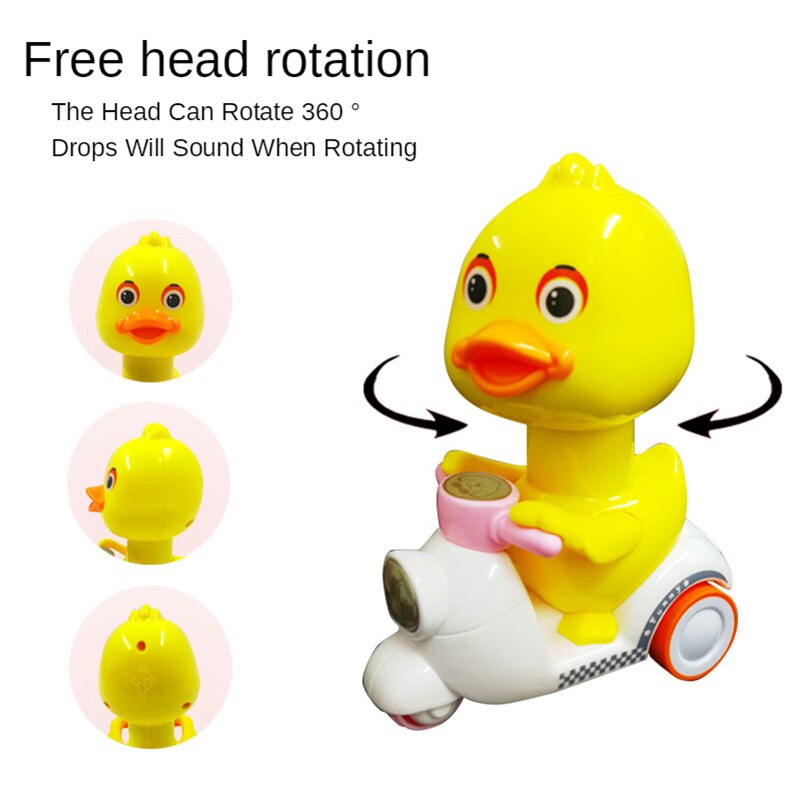 Little Yellow Duck Motorcycle Toy Inertia Animal Cars Children Cute Duck Press Pull Back Car Toys Kids