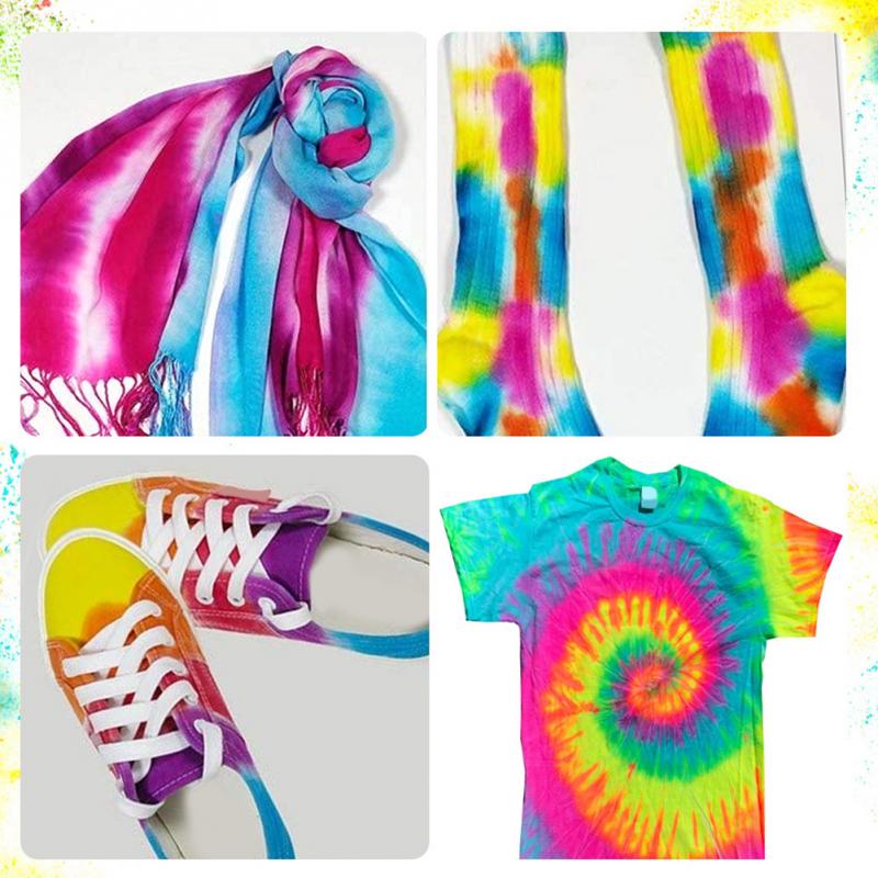 Tie-dye kit tørklæder kunstforsyninger hurtigtørrende hjem tegning diy til tøj voksne begyndere graffiti tekstilstof håndmalet