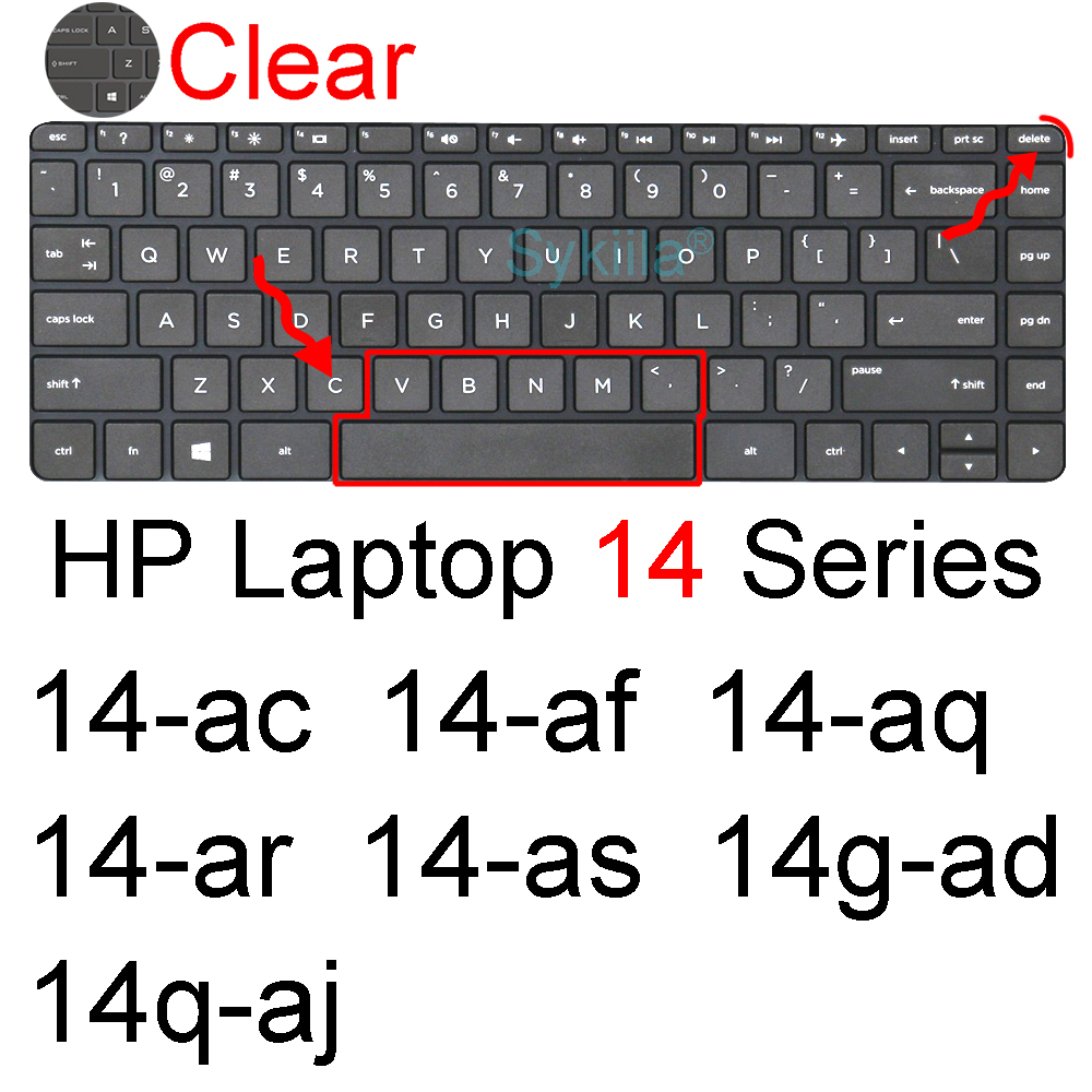 Keyboard Cover for HP Laptop 14 14t 14-ep 14-em 14-eg 14-fr 14-fq 14-dq 14-dr Essential 14g 14s 14z Silicone Protector Skin Case: Silver