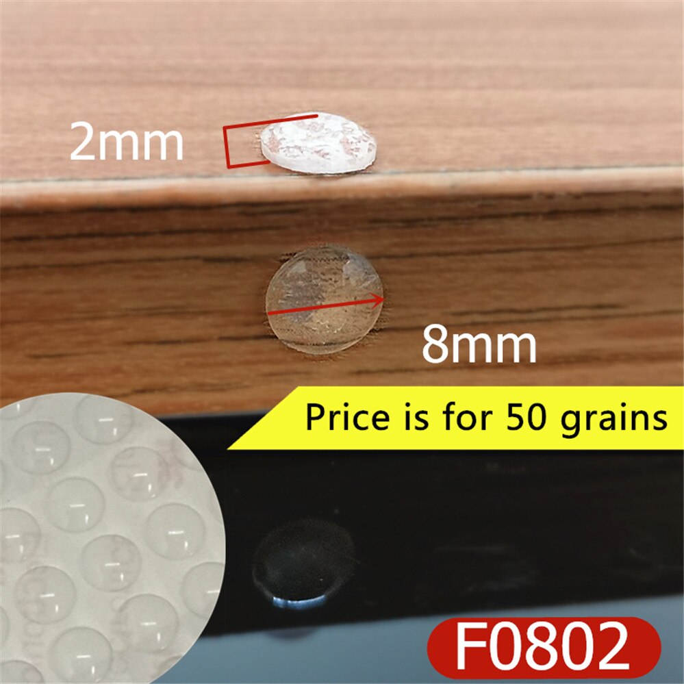 Vários Tamanhos de Porta de Armário Amortecedor amortecedor de silicone auto-adesivo pad com o ponto saliente para cozinha armário gaveta parar: F0802  x 50 Grains