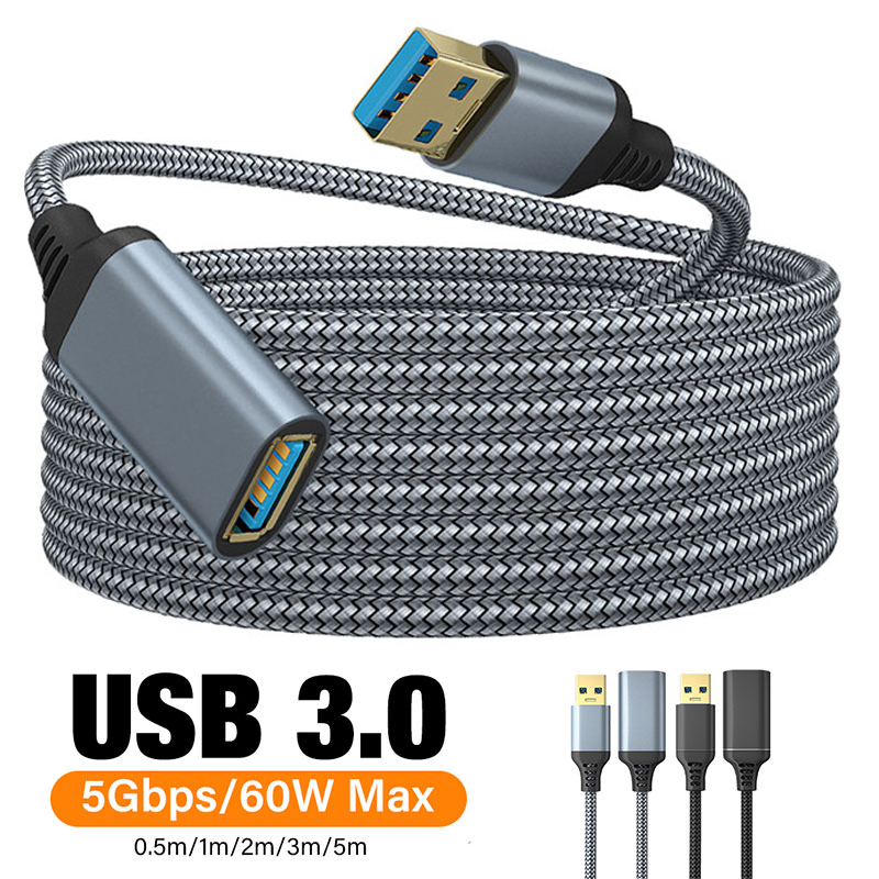 3m Extension Cable USB 3.0 Female To Male Extender Cord High-Speed Transmission Data Cable for PC Laptop Computer Game Camera TV