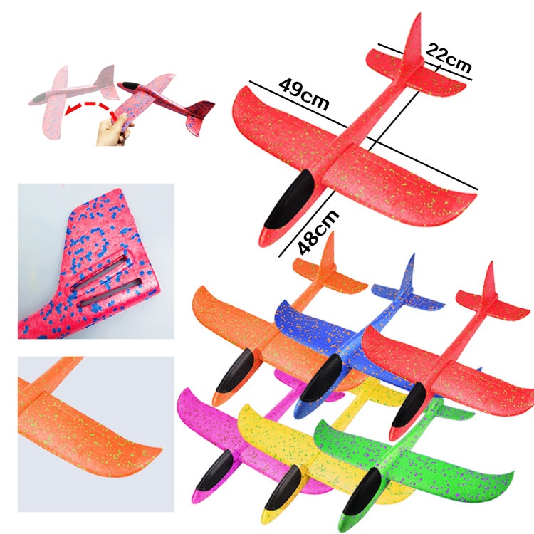 DIY Lanzamiento de mano aviones de ala voladora espuma modelo avión bolsa de rellenos de ala voladora juguetes de avión para niños