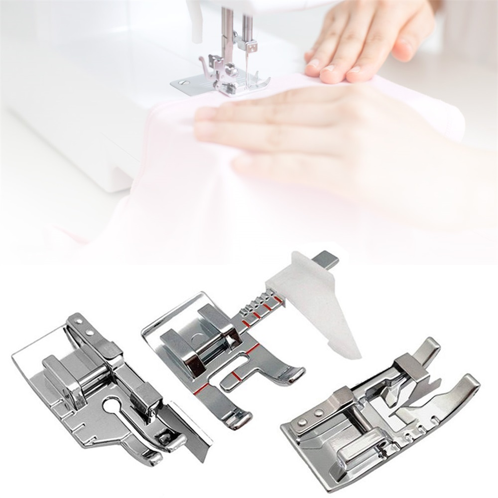 3 Pieces Adjustable Guide Sewing Machine Presser Foot 1/4 Inch Quilting Patchwork Foot and Stitch in Ditch Foot