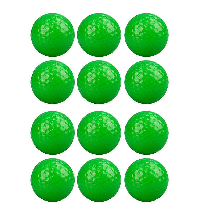 Crestgolf Crystal Golf Balls Practice Two-Piece Golf Ball Golf Mixed Color 12pcs/Pack: green