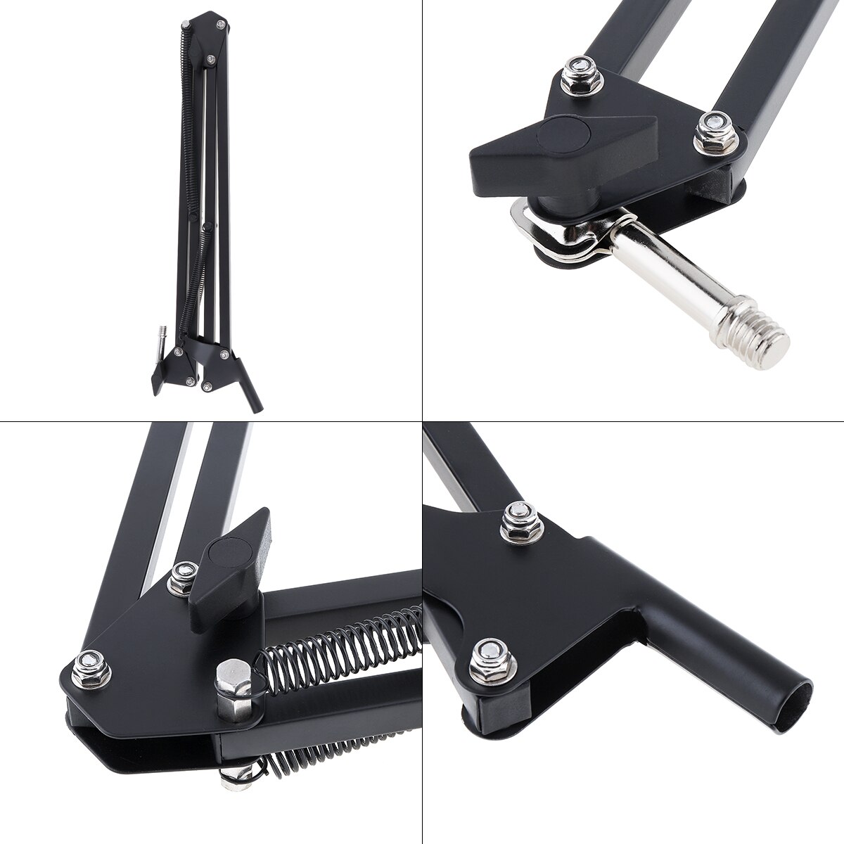 Black NB-35 Microphone Scissor Arm Stand Mic Clip Holder with Desktop Alloy Base Clampfor KTV / Studio Microphone accessories