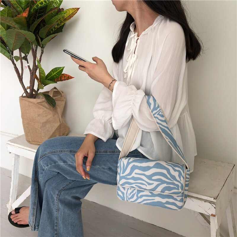 Vintage Luxury Women Handbags Canvas Ladies Shoulder Bag Girls Underarm Hobo Female Armpit Hand Bag
