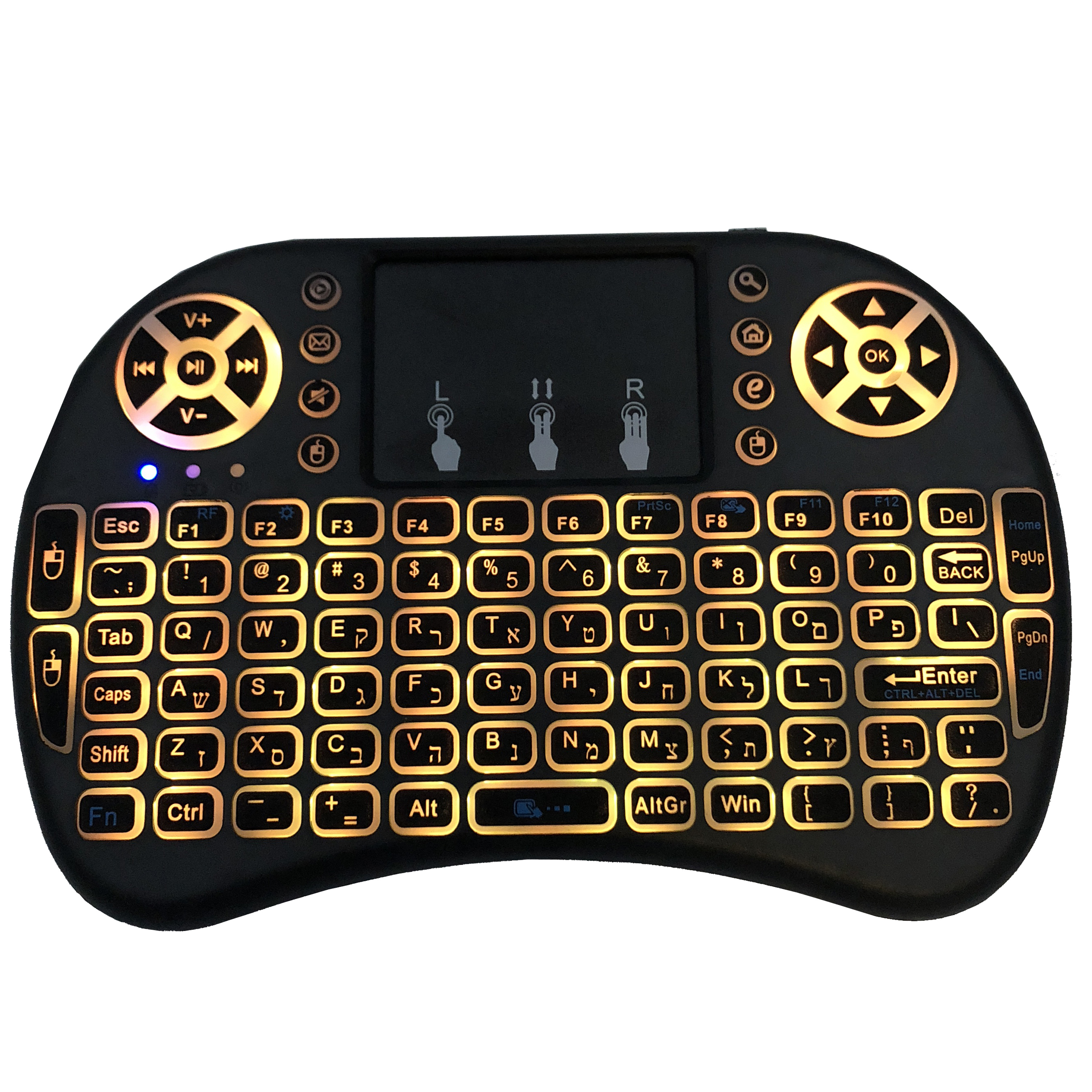 Hebrew Mini i8 Wireless Keyboard 2.4GHz Hebrew english Air Mouse Remote Control Touchpad For Android TV Box Notebook Tablet Pc