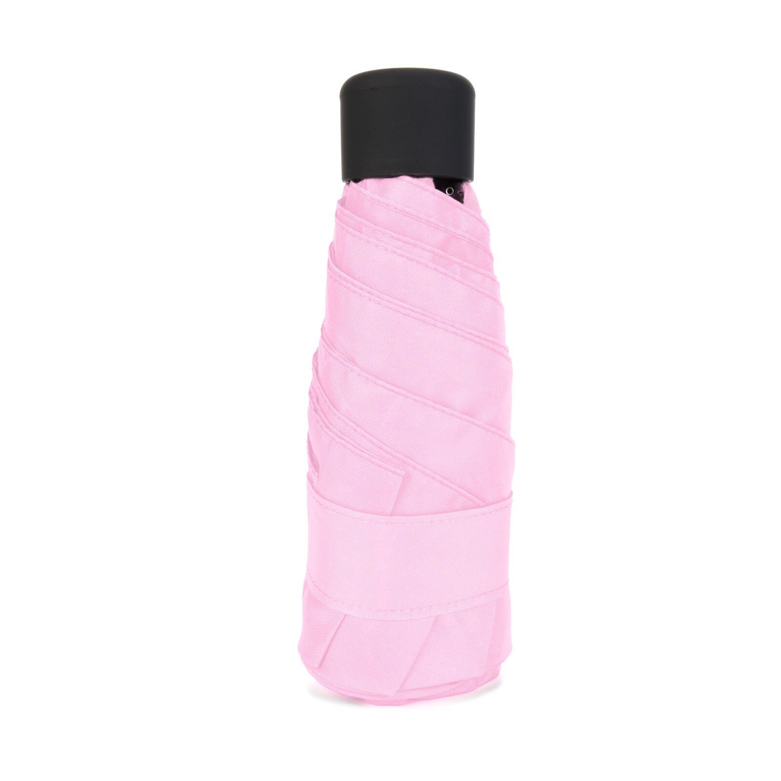 Sombrilla pequeña plegable de 5 pliegues para mujer, Mini paraguas portátil de bolsillo, nti-uv, impermeable, de viaje, cápsula, sombrilla de bolsillo: Rosa