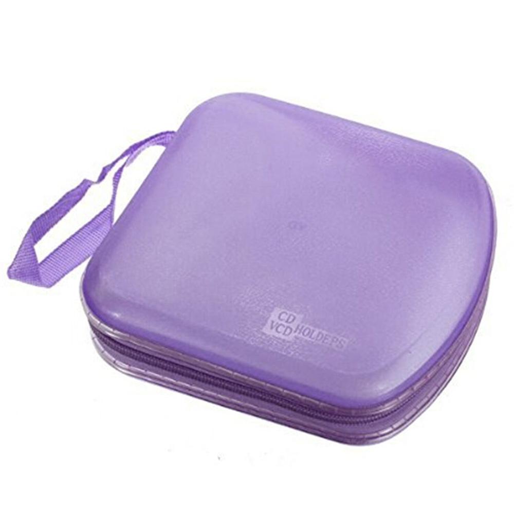 1PCS Hard Box Double side DVD storage case 40 Disc DVD VCD DJ Card Protect Carry Bag Storage Album Bag 7 Colors: Purple