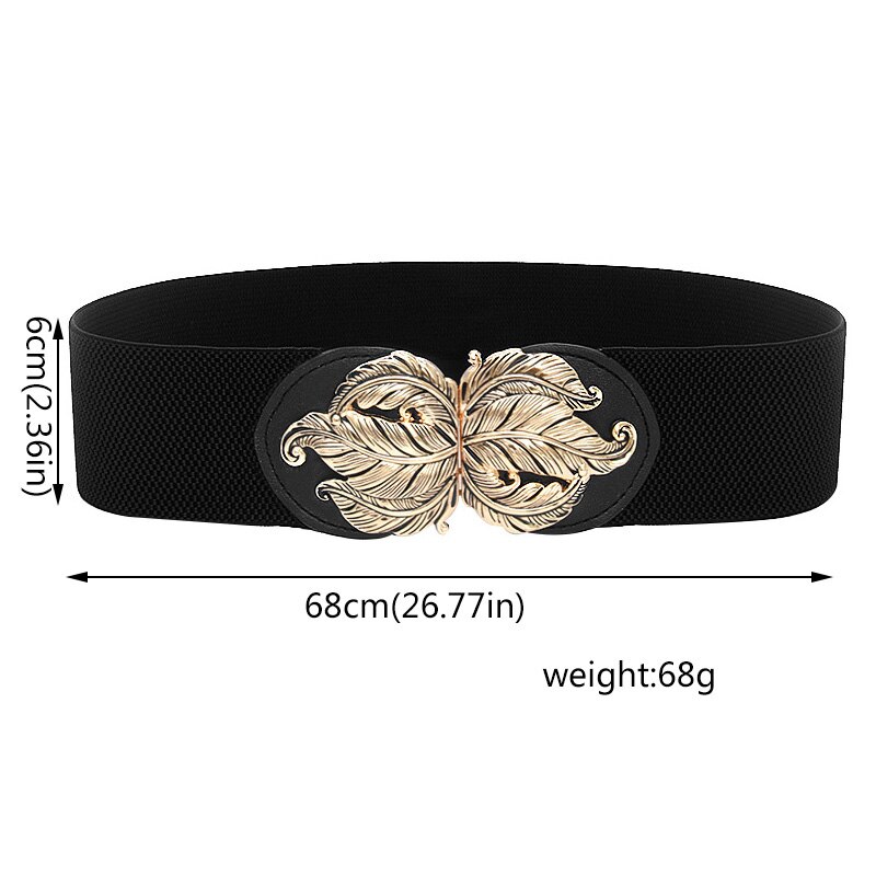 Suéter con hebilla de aleación para mujer, ropa de vestir, pretina decorativa, corsé Retro, cinturón elástico ancho