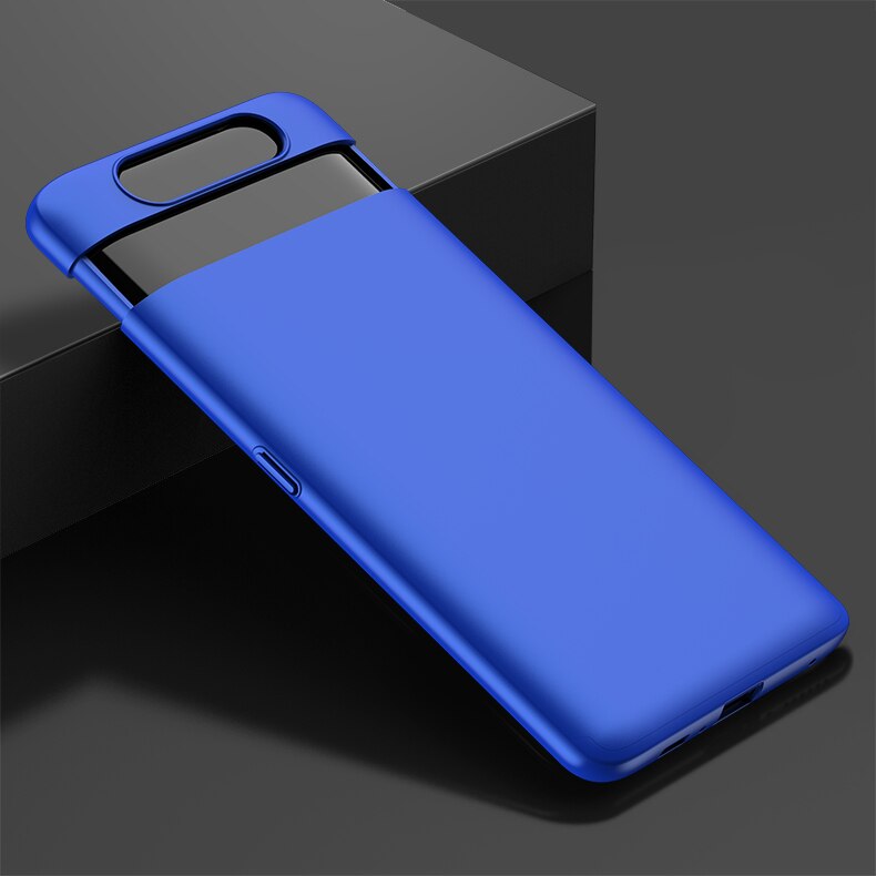 Case Voor Samsung Galaxy A80 Case 360 Graden Full Bescherm Back Cover Voor Samsung A80 Ultra Dunne Hard Pc Shockproof telefoon Gevallen: Blue