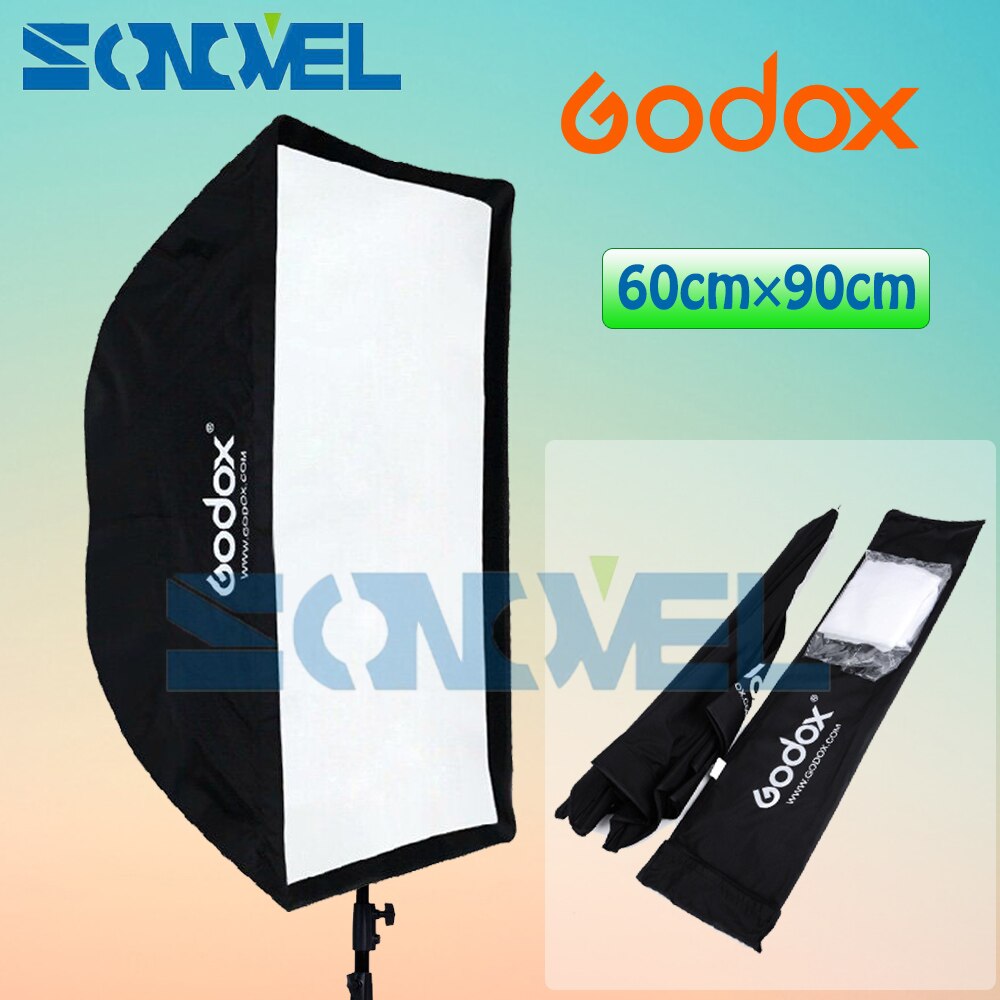 Godox 60X90Cm/60*90Cm 24 "* 35" Draagbare Vierkante Paraplu Foto Softbox reflector Voor Flash Speedlite
