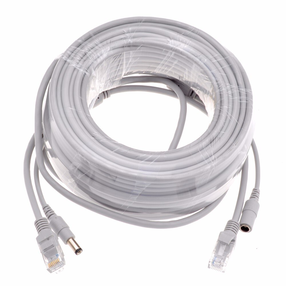 Cctv RJ45 Ethernet Kabel 2.1Mm/5.5Mm Jack RJ45 + Dc Power Connector Cat5 Netwerk Lan Cord Voor ip Camera 'S Nvr Systeem Kabel