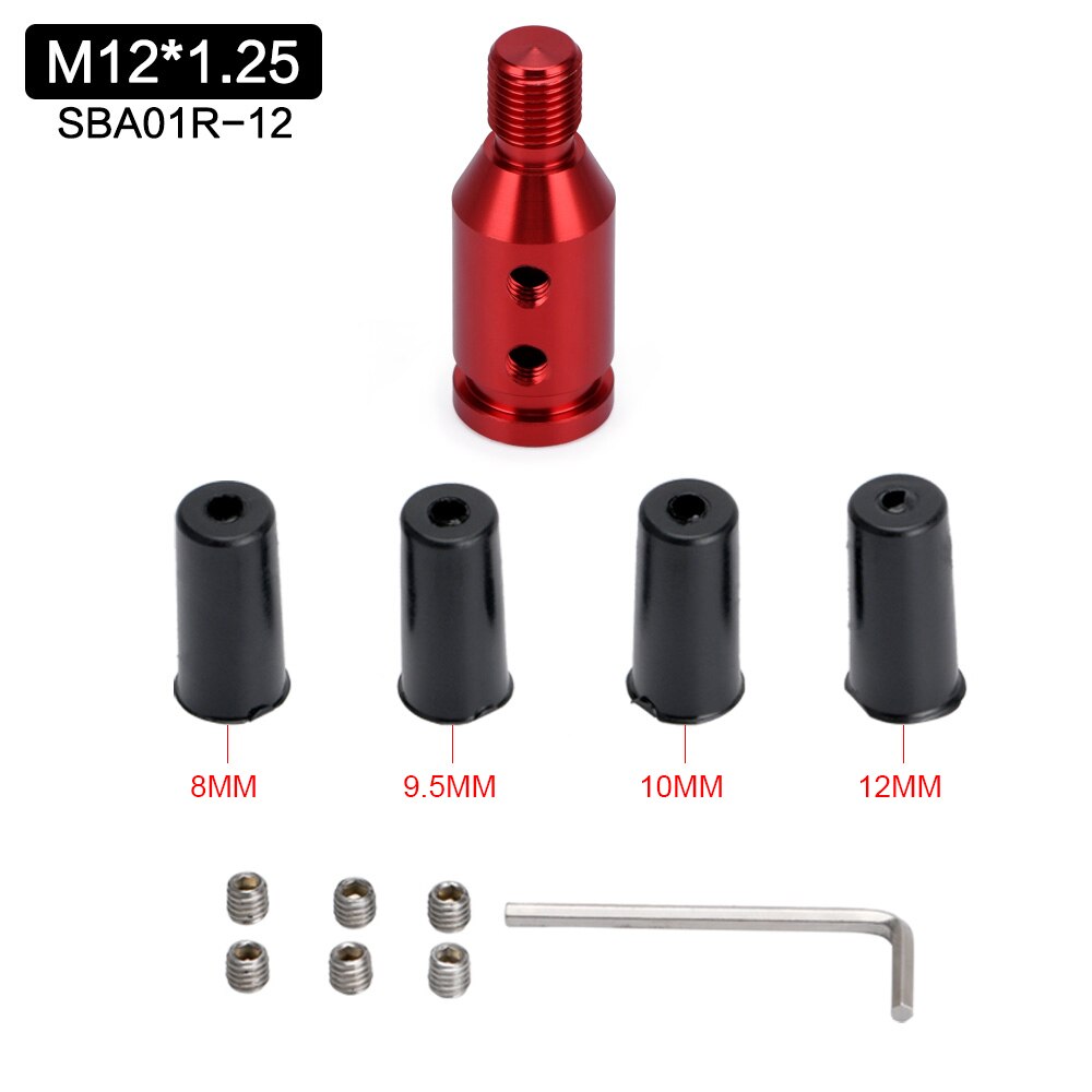 Universal Car Manual Gear Shift Knob Adapter For M10x1.5/M12x1.25 Thread Aluminum Alloy Car Accessories WLR-SBA01: M12x1.25 Red