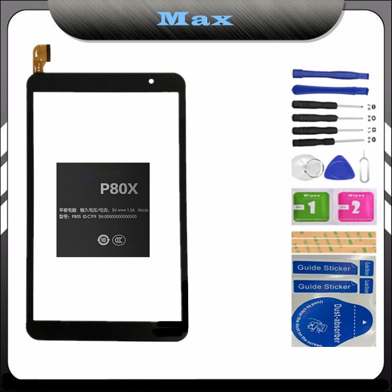 Para teclast p80x h06.5238.001 tablet pc lcd com tela de toque sensor digitador do painel reparo vidro comprimidos px080849a082