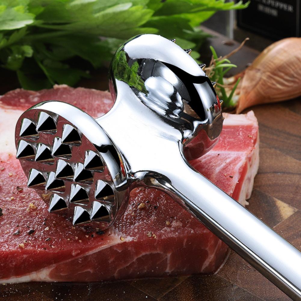 Zinklegering dubbelsidig stek nötkött mjölkat kökshammer hammare mjölkningsmedel verktygslegering köttmjukgörare med finpolerad