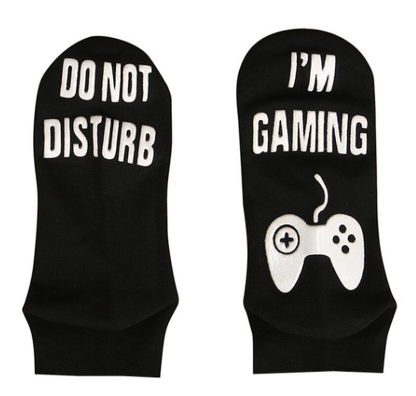 Unisex Novelty Socks DO NOT DISTURB I AM GAMING Men Women Funny Letter Sock