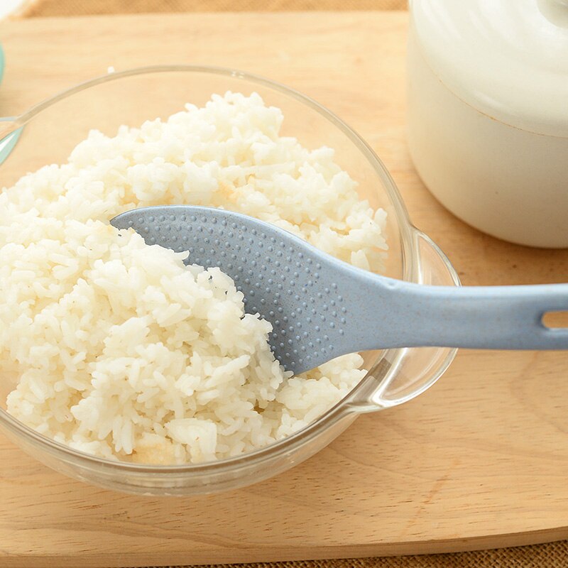 Cuchara antiadherente de paja de trigo para el hogar, cuchara arrocera creativa, pala de arroz, cuchara de arroz