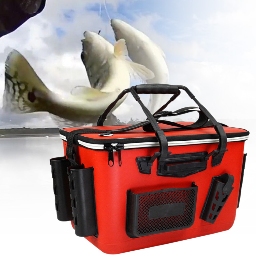 Thickened Tackle Storage Shoulder Strap Fishing Box EVA Zipper Closure Large Capacity With Handle Living Outdoor Mesh Pouch