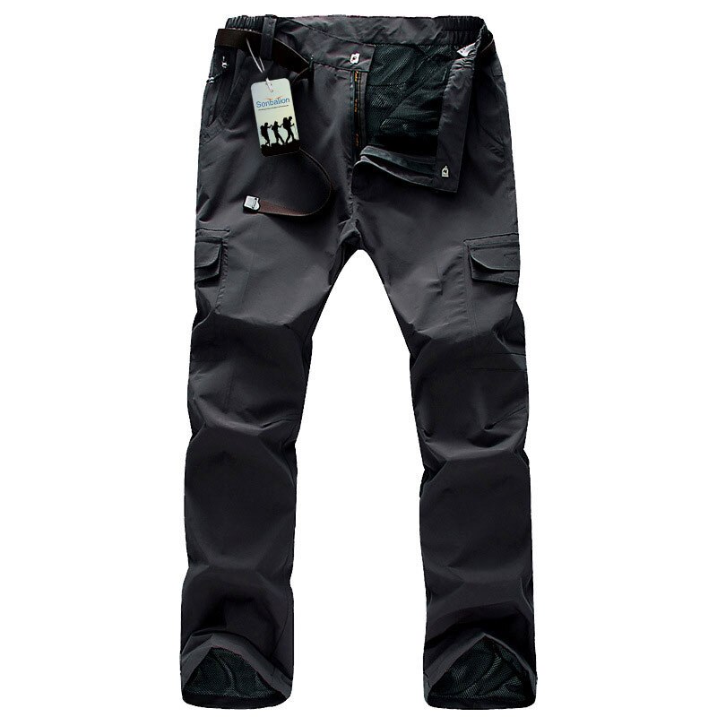 Outdoor Sport Quick Dry Trousers Men,Breathable Waterproof Mountain Trekking Hiking Camping Fishing Pants: Grey / XXXL