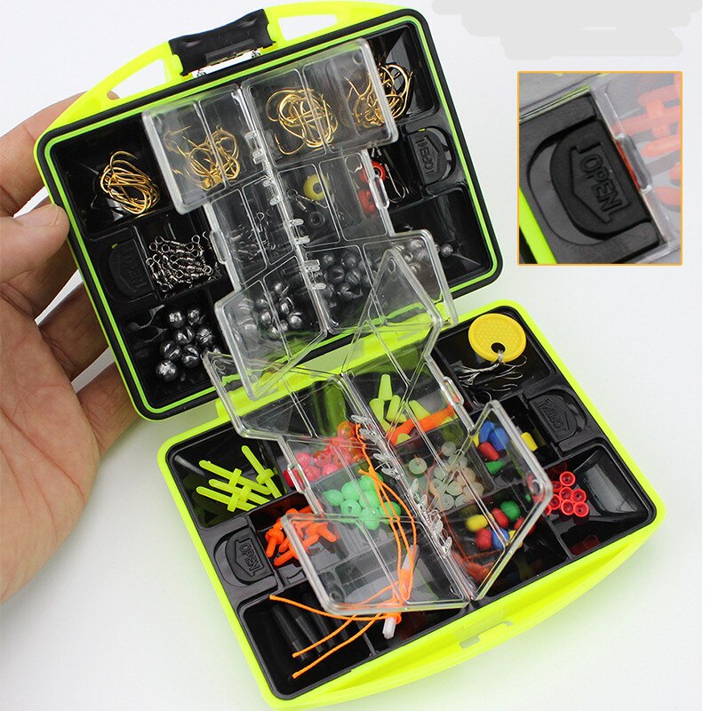 184Pcs Outdoor Vissen Tool Set Box Vissen Kralen Lokken Aas Jig Haak Wartels Visgerei Met 24 Compartimenten Fishing Accessoires doos
