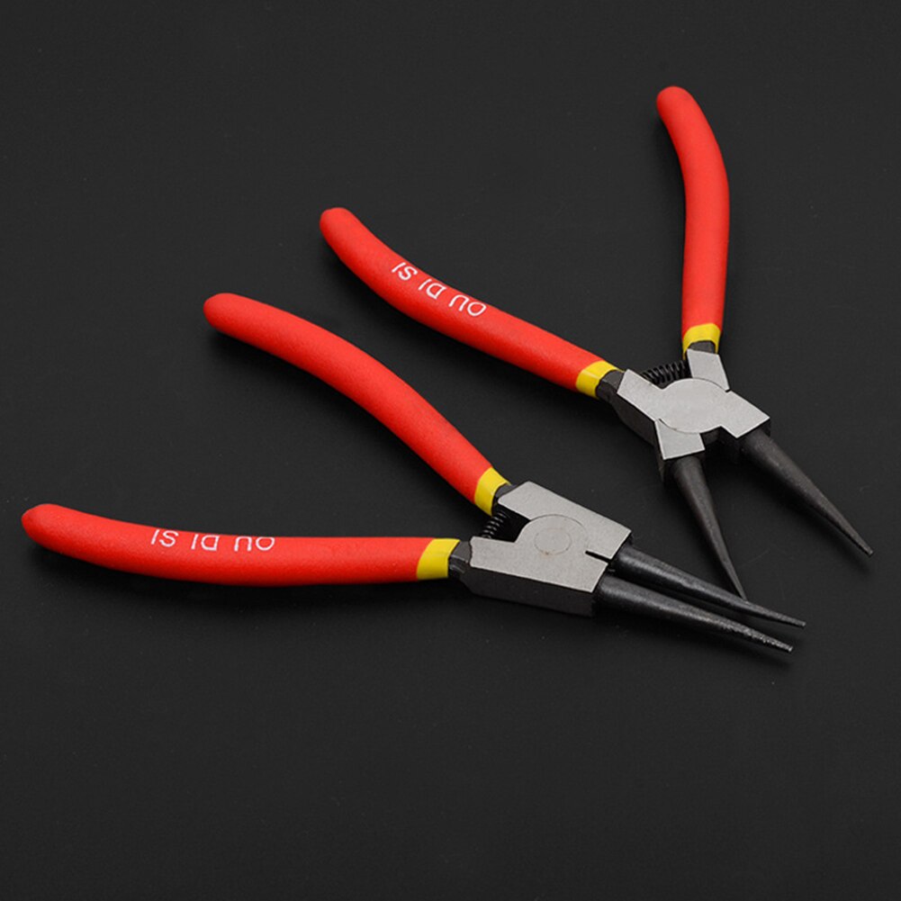 4pcs/set Circlip Pliers Set Retaining Clip Internal External Spring Bent Straight Snap Ring Disassembly Home Crimp Tool