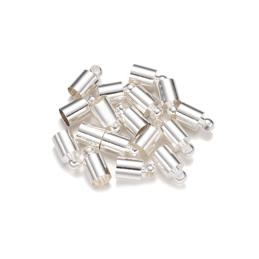 50Pcs/Lot 2-10mm Round Tassel Leather Cord End Crimp Caps Beads DIY Jewelry Making Bracelet Necklace Leather Cord Connectors: 18mm / Champagne