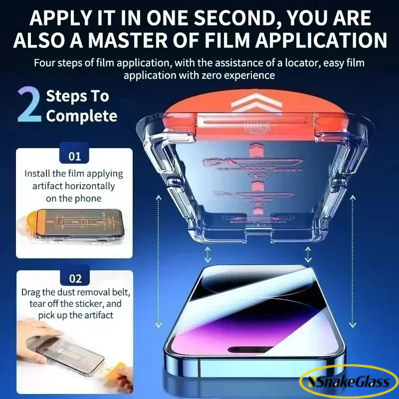 Oleophobe Beschichtung Staubfreier Einfacher Einbau Displayschutz für iPhone 17E 17 16 15Profi 14 13 12 11Profi Max XR 15Plus XS Glas