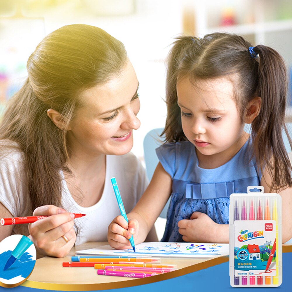 Deli 12 /24pcs Per Set Colors Drawing Pen Colored ... – Vicedeal