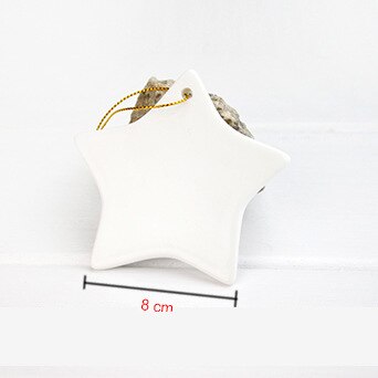 Pingente vazio de sublimação de cerâmica de alta qualidade para decoração de festival, tinta de sublimação para impressão por transferência: Star